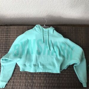 Gymshark Mint Aqua Cropped Hoodie